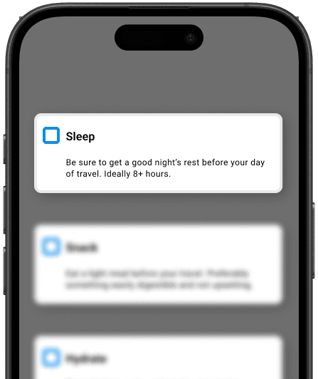 Travel-day checklist preview